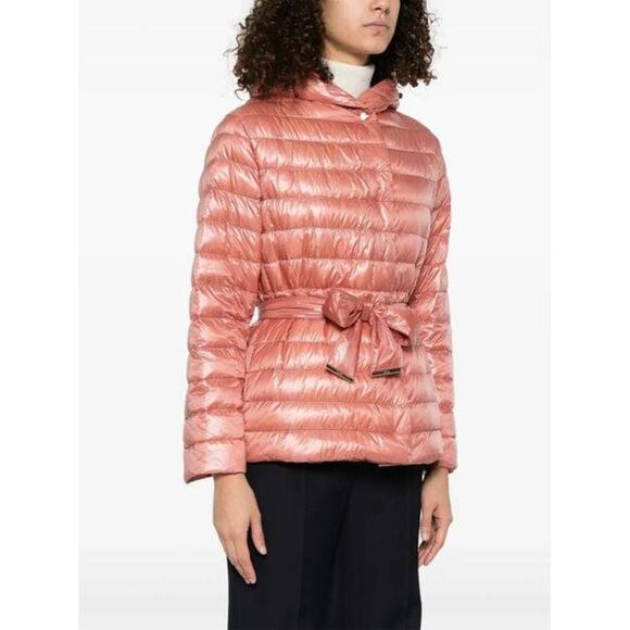 Herno Quilted Belt Puffer Jacket in Deep Rose 40 US 4 - Picture 2 of 5